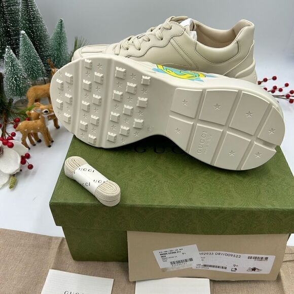 Men’s Gucci Rython star logo leather sneakers, size 9.5 made in Italy. - Picture 6 of 9